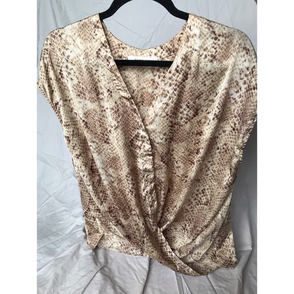 Hidden Button Down Twist Blouse